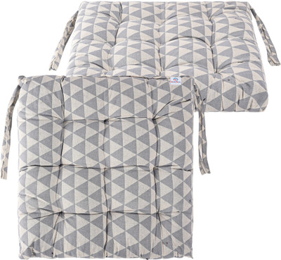 HOMESTIC by Kuber Industries Microfibre Abstract Chair Pad Pack of 2(Grey)