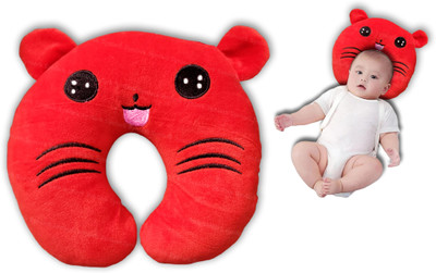 Synlark Pillow Cotton Smiley Baby Pillow Pack of 1(Panda-Red)