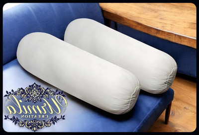 JAYOG ENTERPRISE Round Microfibre Solid Bolster Pack of 2(White)