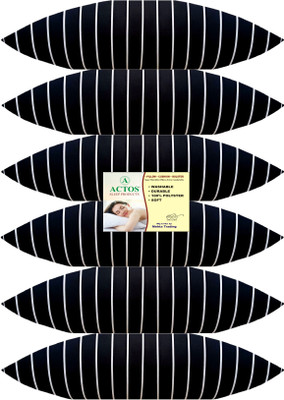 ACTOS Microfibre Abstract Sleeping Pillow Pack of 6(Black)
