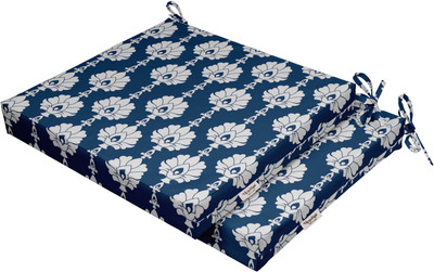 Vargottam Foam Motifs Chair Pad Pack of 2(Royal Blue2)
