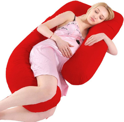 Mom's Moon New Stylish Microfibre Solid Pregnancy Pillow Pack of 1(Red)