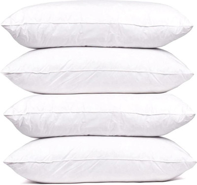 CATHROL Cotton Cushion Pack of 4 Solid PILLOW(White)