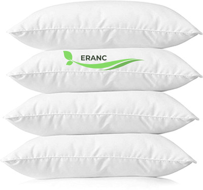 ERANC LUXURY Polyester Fibre Abstract Sleeping Pillow Pack of 4(White)