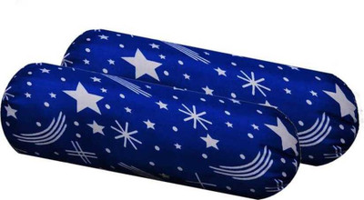 vyomfit Microfibre Bolster Pack of 2 Solid Round(Blue)