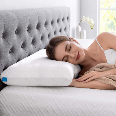 Flipkart SmartBuy Orthopedic Memory Foam Pillow, Queen Memory Foam Solid, Polka Sleeping Pillow Pack of 1(Memory Foam Bed Pillow For Sleeping, White KING)
