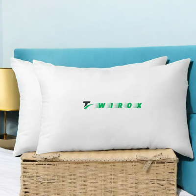 TWIROX LUXURY Polyester Fibre Abstract Sleeping Pillow Pack of 2(White)