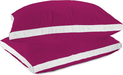 Mom's Moon Cozy Comfort Gussated Microfibre Solid Sleeping Pillow Pack of 2(Wine)