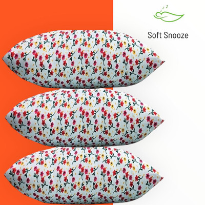 Serene Luxury Microfibre Floral Sleeping Pillow Pack of 3(White)