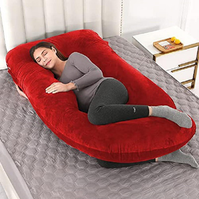 JoJo Multifunctional Pregnancy Pillow Polyester Fibre Solid Pregnancy Pillow Pack of 1(marron)