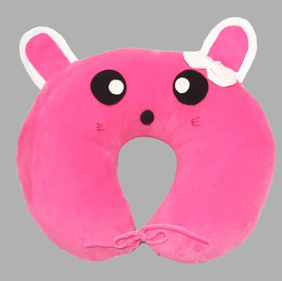 Juzzii Zero Month Plus New Born Baby Neck Support Pillow for Head (0-12 Months) Microfibre Toons & Characters Travel Pillow Pack of 1(Pink)