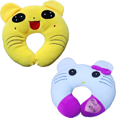 Joynap Polyester Fibre Toons & Characters Baby Pillow Pack of 2(Yellow, Light Blue)