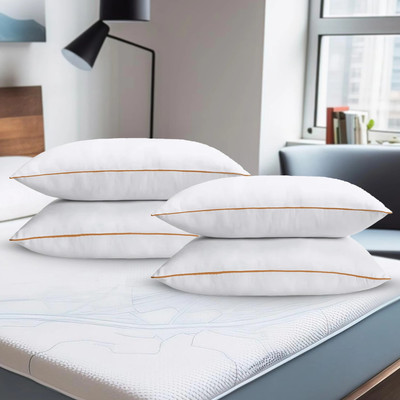 Sleepsia Hotel Pillow Microfibre Solid Sleeping Pillow Pack of 4(White)