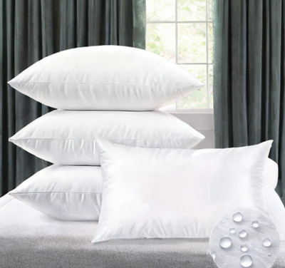 GUNVAR INDIA PRIVATE LIMITED LUXURY Polyester Fibre Solid Sleeping Pillow Pack of 4(White)