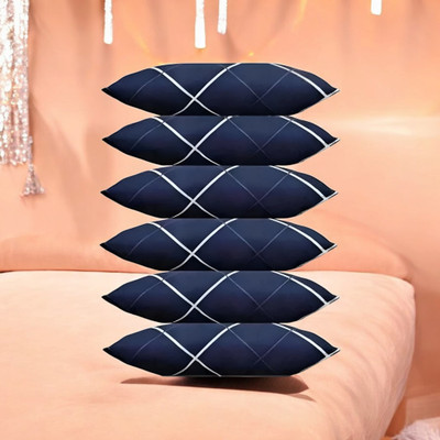 GZZZSD Microfibre Solid Sleeping Pillow Pack of 6(Blue)