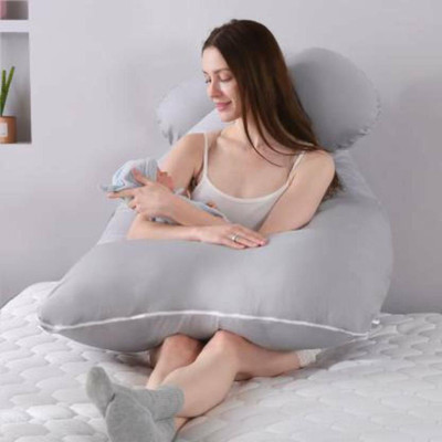 MAHADEV Polyester Fibre Solid Pregnancy Pillow Pack of 1(gray)