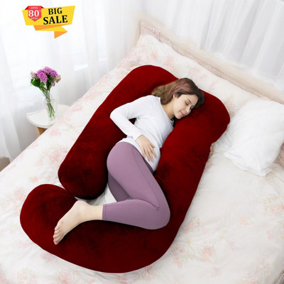 THUKRAN Polyester Fibre Solid Pregnancy Pillow Pack of 1(Maroon)