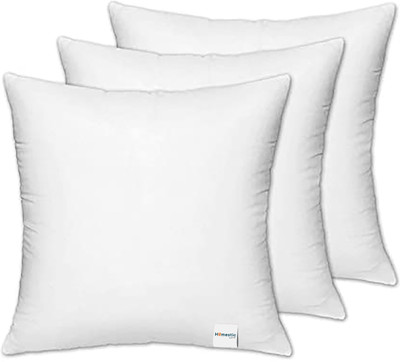 HOMESTIC by Kuber Industries Microfibre Solid Cushion Pack of 3(White)