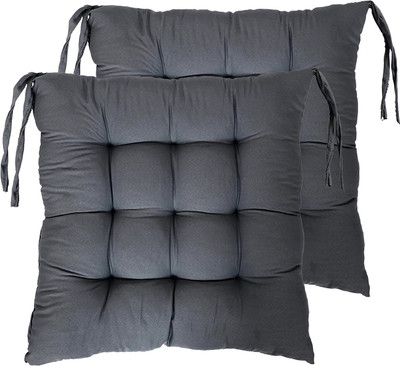 Barbican Microfibre Solid Chair Pad Pack of 2(Grey)