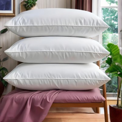 YPOLOIPO LUXURY Polyester Fibre Abstract Sleeping Pillow Pack of 3(White)