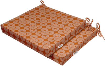 Vargottam Foam Geometric Chair Pad Pack of 2(Orange1)