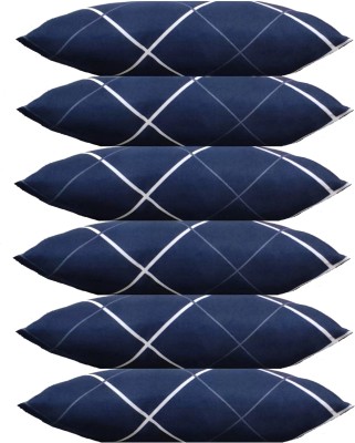 STOMIA Polyester Fibre Solid Sleeping Pillow Pack of 6(Blue)