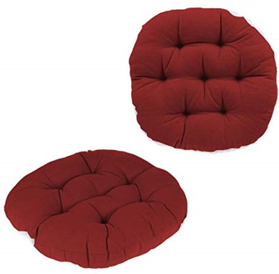 Hundur Store Microfibre Solid Chair Pad Pack of 2(Maroon)