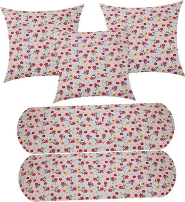 vyomfit Microfibre Bolster Pack of 5 Solid Round(Red)