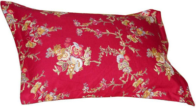 Oscar Home Buckwheat Hull Pillow Polyester Fibre Floral Orthopaedic Pillow Pack of 1(Red)