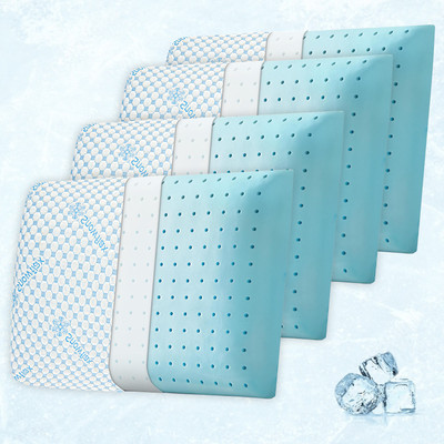 AYKA Memory Foam Solid Orthopaedic Pillow Pack of 4(White, Blue)