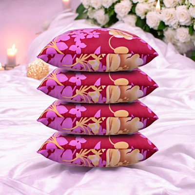 Cozy Palace Microfibre Sleeping Pillow Pack of 4 Solid(Pink)