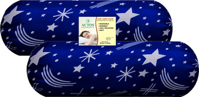 ACTOS Microfibre Bolster Pack of 2 Nature(White, Blue14)