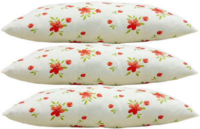 SANJU BROTHER Microfibre Floral Sleeping Pillow Pack of 3(Orange)