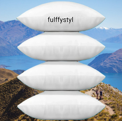 fulffystyl Microfibre Sleeping Pillow Pack of 4 Floral Soft(White)