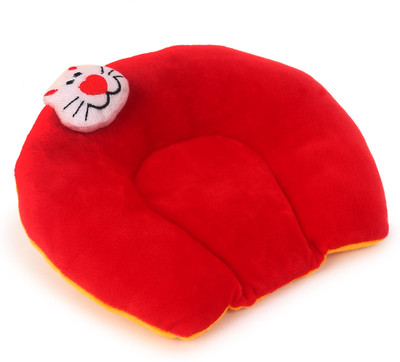 BabeDesk U-Shape Mustard Seeds Solid Baby Pillow Pack of 1(Red)