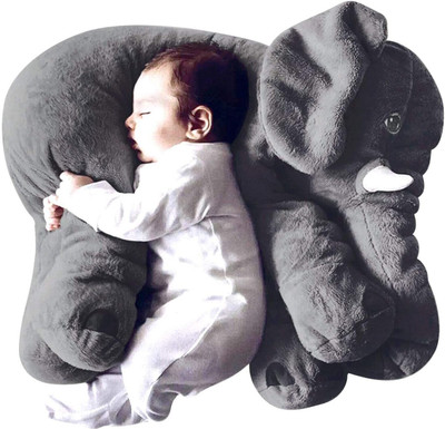 BUMTUM Cotton Animals Baby Pillow Pack of 1(Grey)