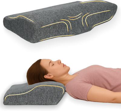 CRAFKEN Cervical Pillow for Neck Pain Memory Foam Solid Cervical Pack of 1(White)
