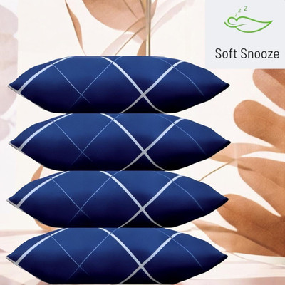 SOFT SNOOZE Soft Luxury Microfibre Abstract Sleeping Pillow Pack of 4(Blue)