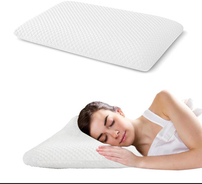 ORCHEED ORCHEED LUXURY MEMORY FOAM ULTRA SLIM PILLOW Memory Foam Solid Orthopaedic Pillow Pack of 1(White)