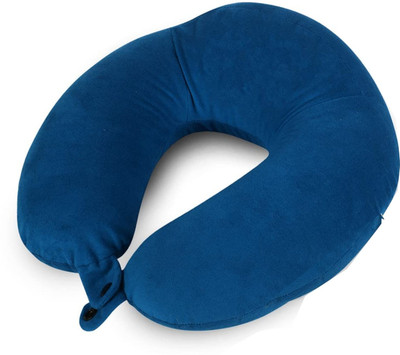 OHSTORE Microfibre Travel Pillow Pack of 1 Solid Luxury(Dark Blue)