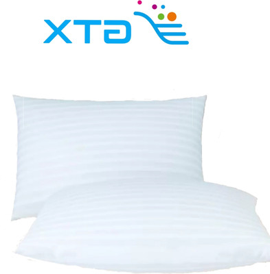 GTX Microfibre Sleeping Pillow Pack of 2 Stripes Home Furnishing(White)