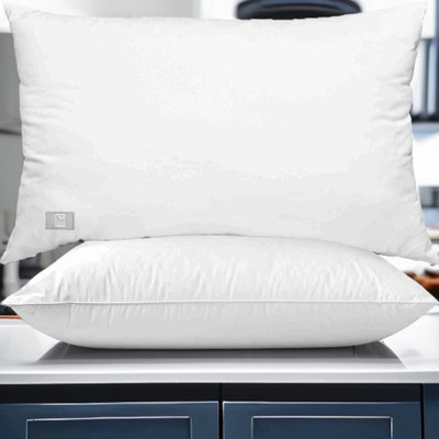kuihome LUXURY Microfibre Floral Sleeping Pillow Pack of 2(White)
