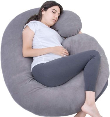 PUMPUM Maternity Pillow Microfibre Solid Pregnancy Pillow Pack of 1(Grey)