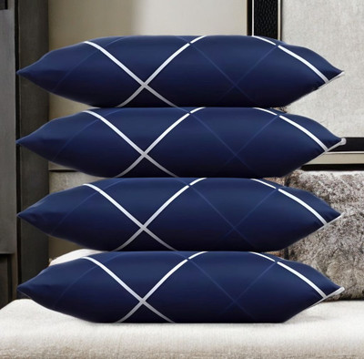 Urmila Creation Polyester Fibre Sleeping Pillow Pack of 4 Solid LUXURY(Blue)