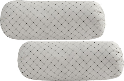 FLORAom Microfibre Bolster Pack of 2 Floral(White)