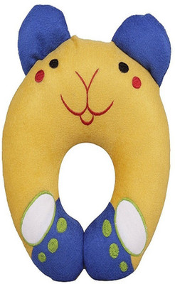 InEffable Cotton U Shape Baby Pillow Pack of 1(Light Brown, Blue)