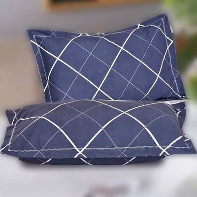 TWIROX LUXURY Microfibre Abstract, Solid Sleeping Pillow Pack of 2(Blue)