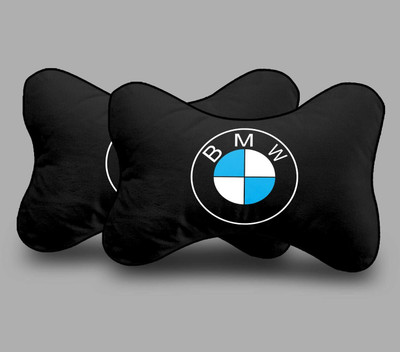 Ashu creation AC_Car_Neck27 H65 Microfibre Solid Sleeping Pillow Pack of 2(Black)