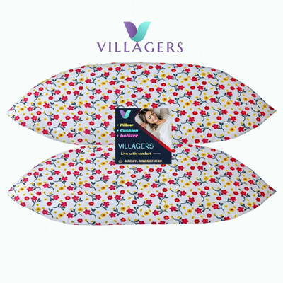 VILLAGERS LUXURY Polyester Fibre Abstract Sleeping Pillow Pack of 2(Multicolor)