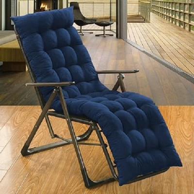 Fajal Cottan Udhyog Cotton Chair Pad Pack of 1 Solid Rocking Chairpad(Dark Blue)